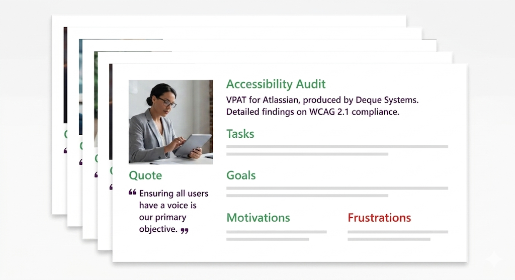 Accessibility personas and audit cards