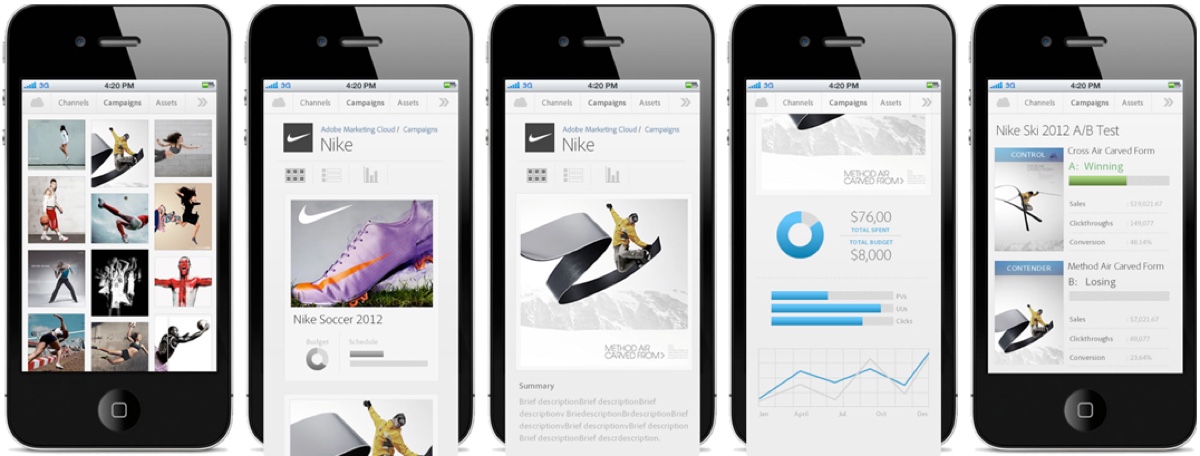Adobe Marketing Cloud — the companion mobile app: campaigns, assets, and performance on the phone